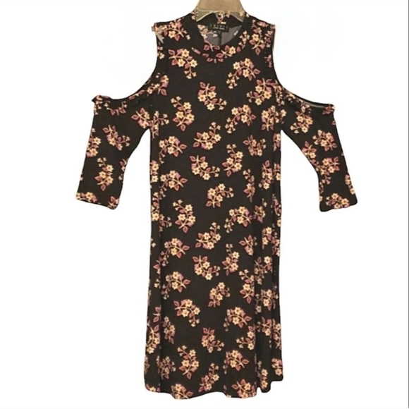 [Trixxi]  Floral Cold Shoulder Dress  Size Large - Picture 13 of 13
